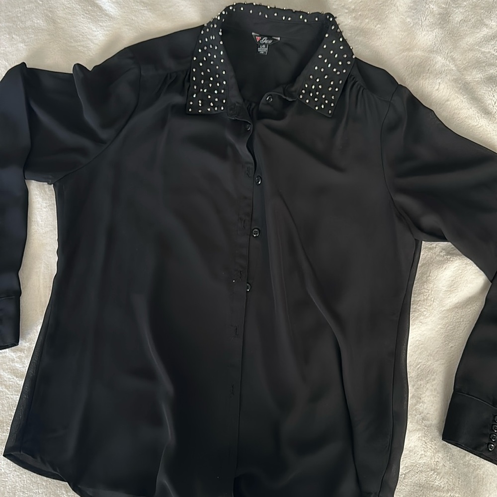 Sheer Button Down Shirt - image 1